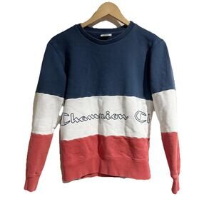 90s Vintage Champion Red White And Blue Crew Neck Sweatshirt Women's Small